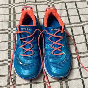 Hoka women’s Blue & Coral Running Shoes